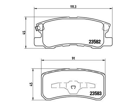 Bromsbeläggssats, skivbroms P 54 031 Brembo, bild 2