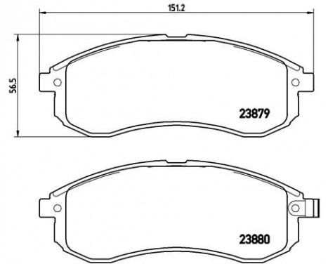 Bromsbeläggssats, skivbroms P 54 033 Brembo, bild 2