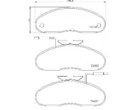 Bromsbeläggssats, skivbroms P 56 019 Brembo, bild 2