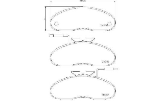 Bromsbeläggssats, skivbroms P 56 019 Brembo, bild 2