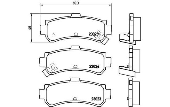 Bromsbeläggssats, skivbroms P 56 035 Brembo, bild 2
