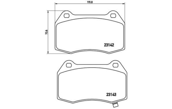 Bromsbeläggssats, skivbroms P 56 047 Brembo, bild 2