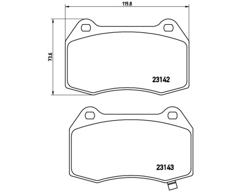 Bromsbeläggssats, skivbroms P 56 047 Brembo, bild 3