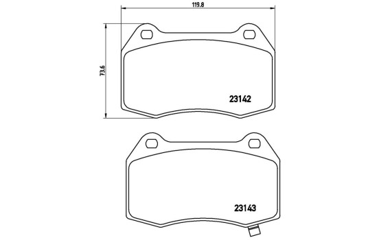 Bromsbeläggssats, skivbroms P 56 047 Brembo, bild 3