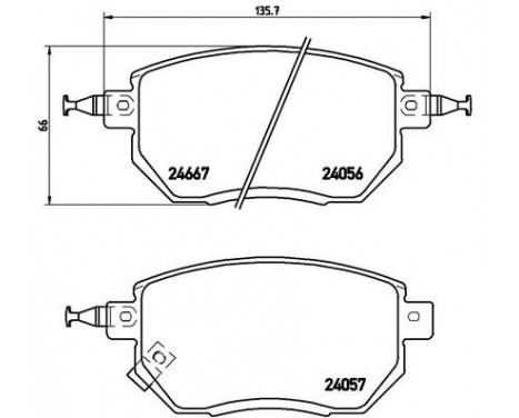 Bromsbeläggssats, skivbroms P 56 051 Brembo, bild 2