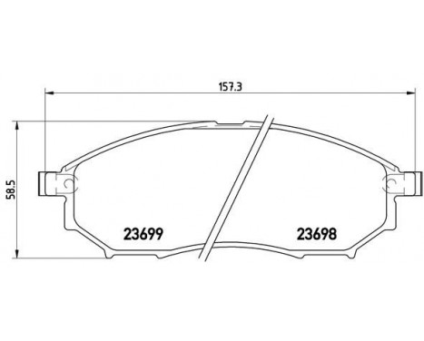 Bromsbeläggssats, skivbroms P 56 058 Brembo, bild 2