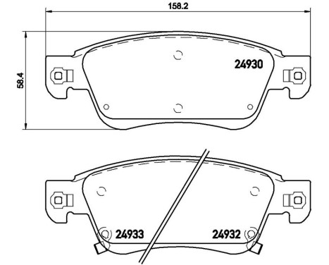 Bromsbeläggssats, skivbroms P 56 080 Brembo, bild 3