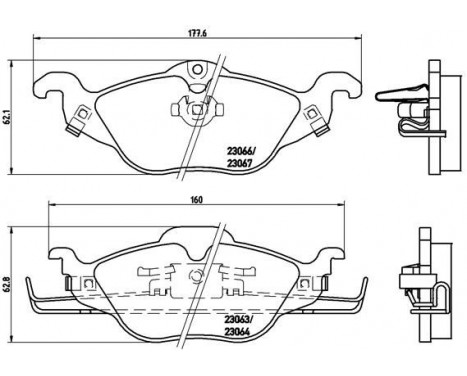 Bromsbeläggssats, skivbroms P 59 030 Brembo, bild 2