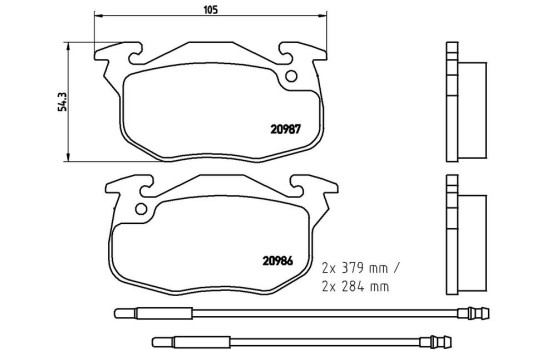 Bromsbeläggssats, skivbroms P 61 099 Brembo, bild 3