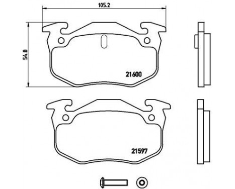 Bromsbeläggssats, skivbroms P 68 018 Brembo, bild 2