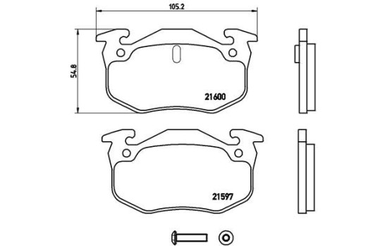 Bromsbeläggssats, skivbroms P 68 018 Brembo, bild 2