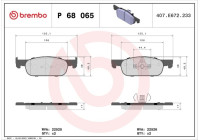 Bromsbeläggssats, skivbroms P 68 065 Brembo