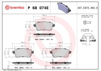 Bromsbeläggssats, skivbroms P 68 074E Brembo