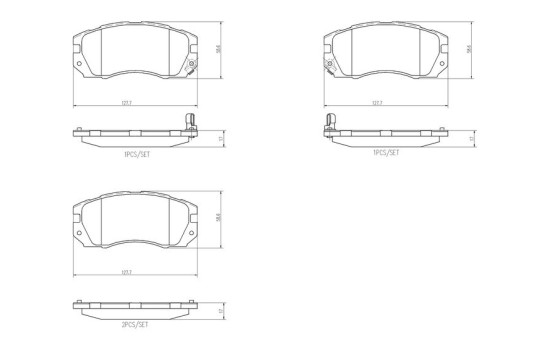 Bromsbeläggssats, skivbroms P 78 007 Brembo, bild 2