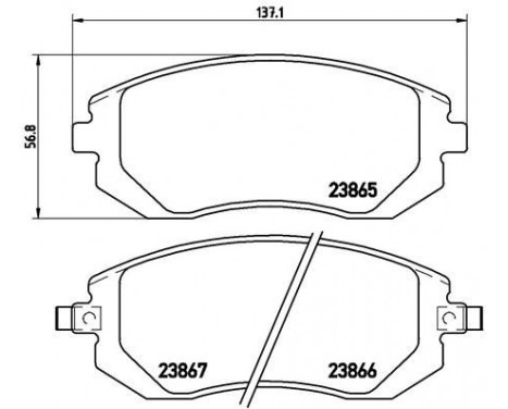 Bromsbeläggssats, skivbroms P 78 013 Brembo, bild 2