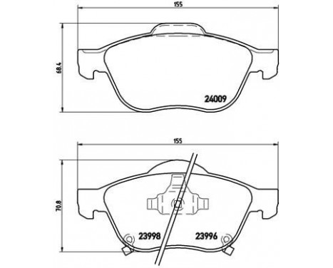 Bromsbeläggssats, skivbroms P 83 043 Brembo, bild 2