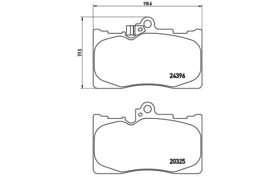 Bromsbeläggssats, skivbroms P 83 072 Brembo, bild 2