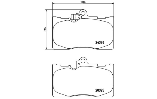 Bromsbeläggssats, skivbroms P 83 072 Brembo, bild 3