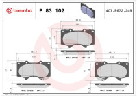 Bromsbeläggssats, skivbroms P 83 102 Brembo