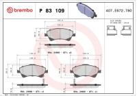 Bromsbeläggssats, skivbroms P 83 109X Brembo