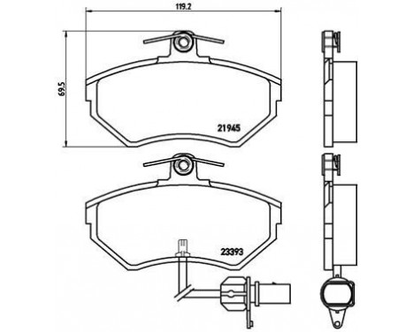 Bromsbeläggssats, skivbroms P 85 044 Brembo, bild 2