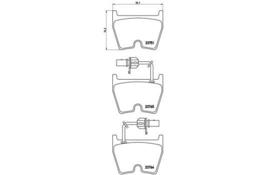 Bromsbeläggssats, skivbroms P 85 078 Brembo, bild 2