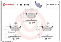 Bromsbeläggssats, skivbroms P 85 137E Brembo