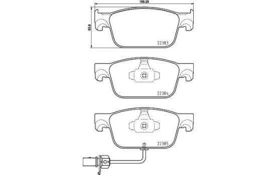 Bromsbeläggssats, skivbroms P 85 153 Brembo