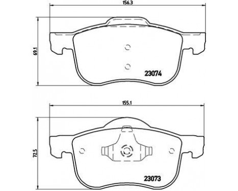 Bromsbeläggssats, skivbroms P 86 016 Brembo, bild 2