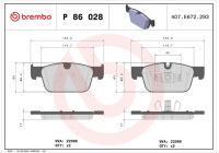 Bromsbeläggssats, skivbroms P 86 028 Brembo