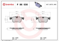 Bromsbeläggssats, skivbroms P 86 030 Brembo