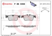 Bromsbeläggssats, skivbroms P 86 035E Brembo