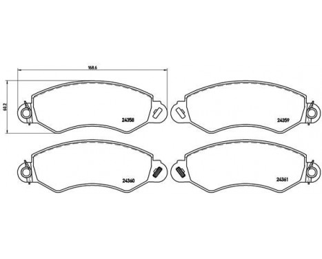 Bromsbeläggssats, skivbroms P B1 002 Brembo, bild 2