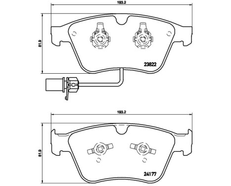 Bromsbeläggssats, skivbroms P05003 Brembo, bild 3