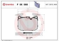 Bromsbeläggssats, skivbroms P06088 Brembo