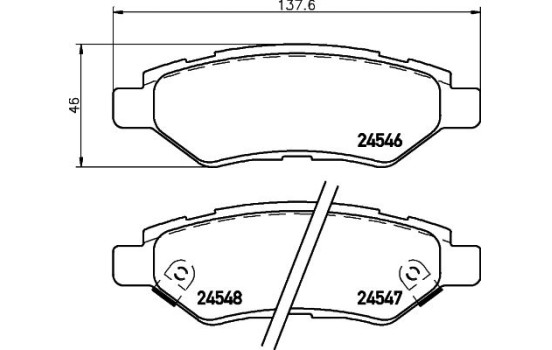 Bromsbeläggssats, skivbroms P09014 Brembo
