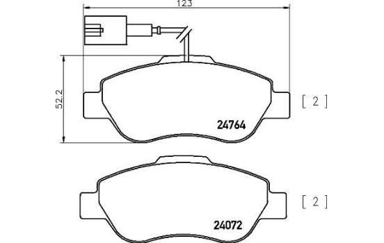 Bromsbeläggssats, skivbroms P24150 Brembo, bild 2