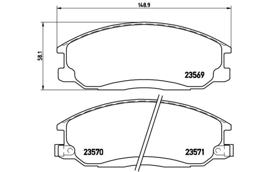 Bromsbeläggssats, skivbroms P30013 Brembo, bild 3