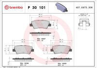 Bromsbeläggssats, skivbroms P30101 Brembo