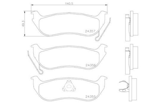 Bromsbeläggssats, skivbroms P37009 Brembo, bild 2