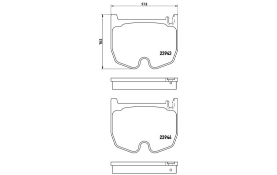 Bromsbeläggssats, skivbroms P50062 Brembo, bild 2