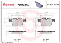 Bromsbeläggssats, skivbroms P50122NX Brembo