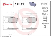 Bromsbeläggssats, skivbroms P50146 Brembo
