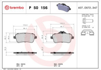 Bromsbeläggssats, skivbroms P50156 Brembo