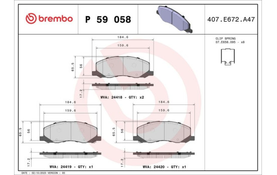 Bromsbeläggssats, skivbroms P59058 Brembo, bild 2