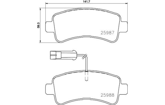 Bromsbeläggssats, skivbroms P61130 Brembo, bild 2