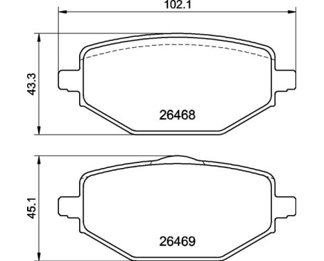 Bromsbeläggssats, skivbroms P68076 Brembo