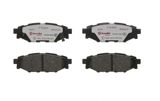 Bromsbeläggssats, skivbroms P78020X Brembo