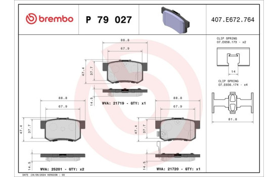 Bromsbeläggssats, skivbroms P79027 Brembo, bild 2