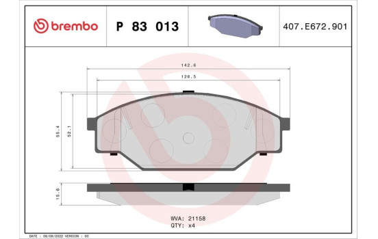 Bromsbeläggssats, skivbroms P83013 Brembo, bild 2